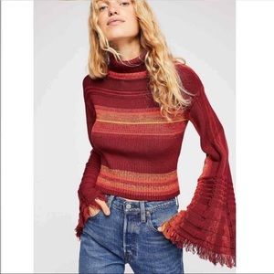 Free People Close To Me Pullover Red Berry Sweater